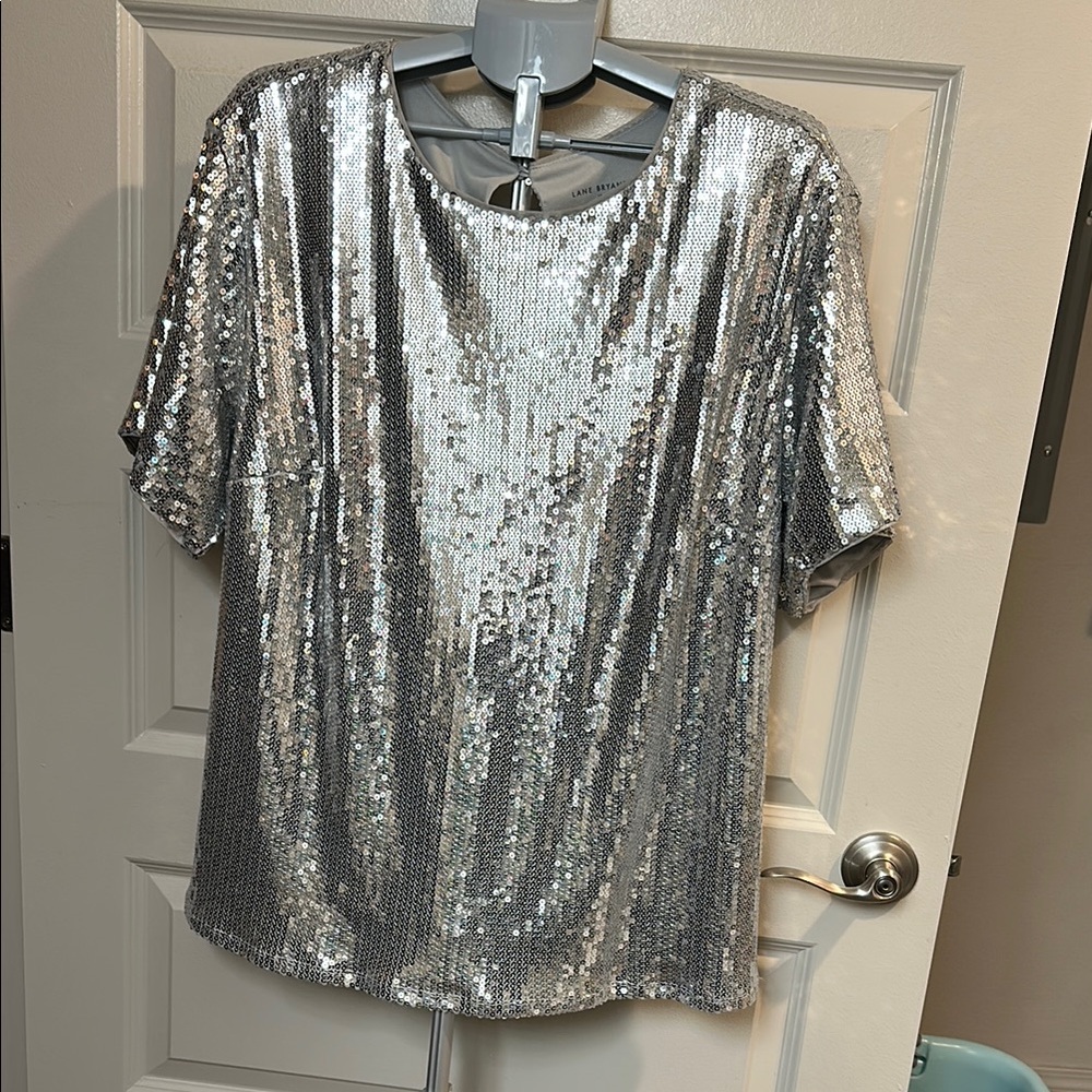 Silver Sequin Women's Top